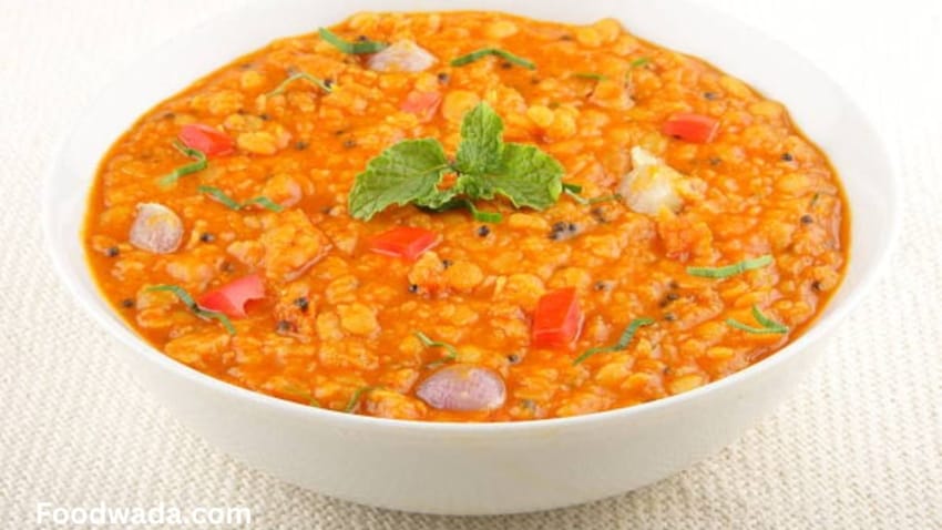 Masoor dal in a white bowl.