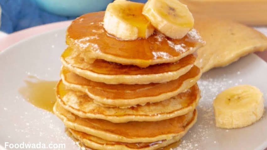 Banana pancakes recipe in a plate